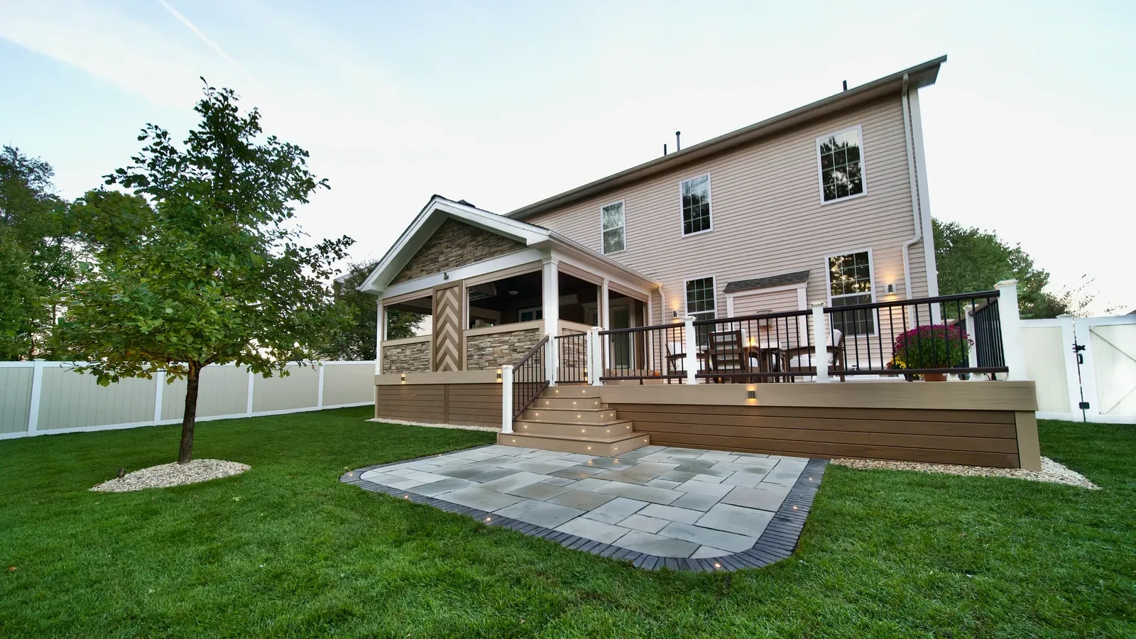 Straight board lines and a contained composite deck edge, the visible result of controlled board movement