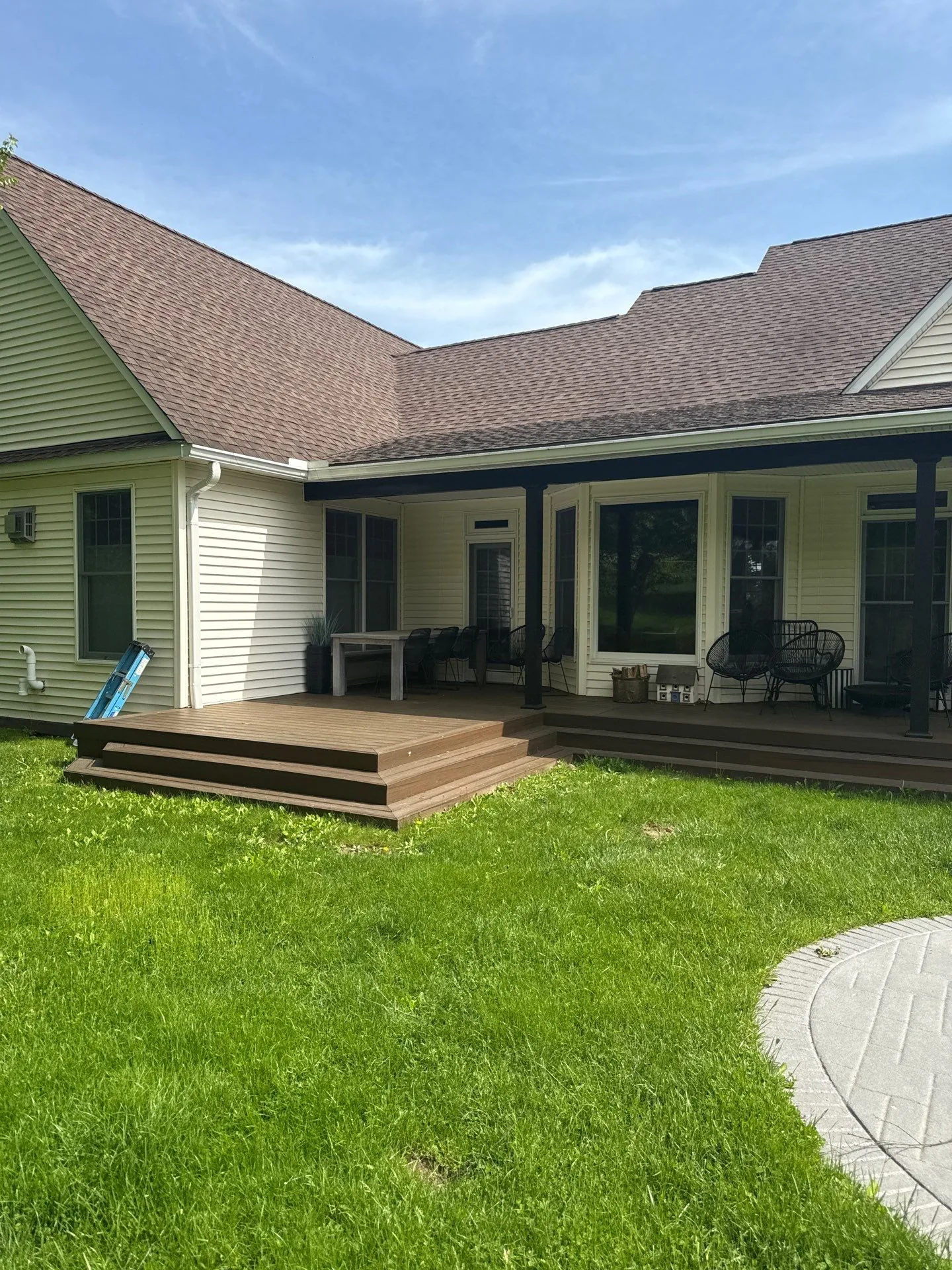 Composite deck built for Hudson Valley seasons, including winter