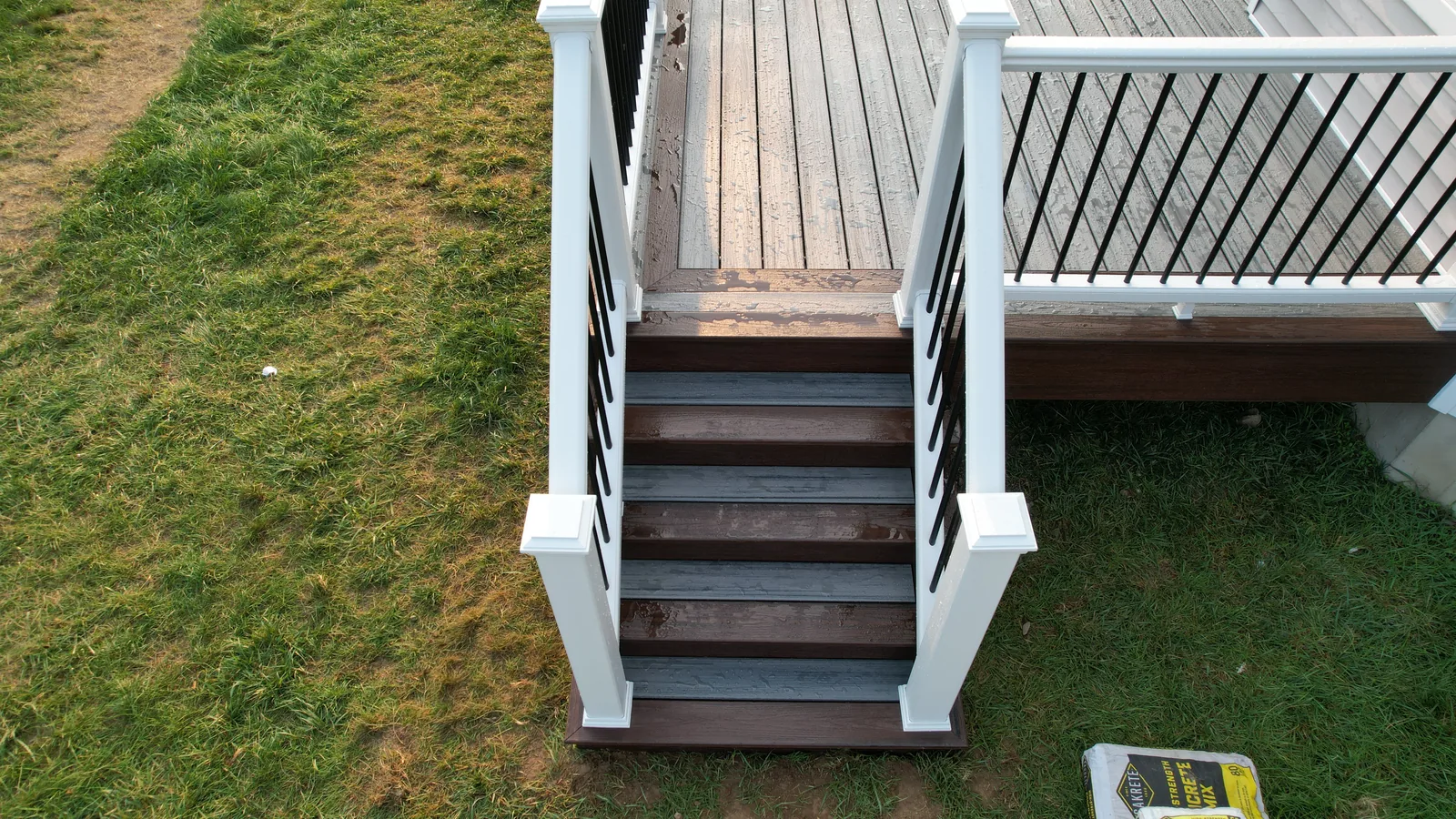 Deck stairs and railing detail in Hopewell Junction, NY