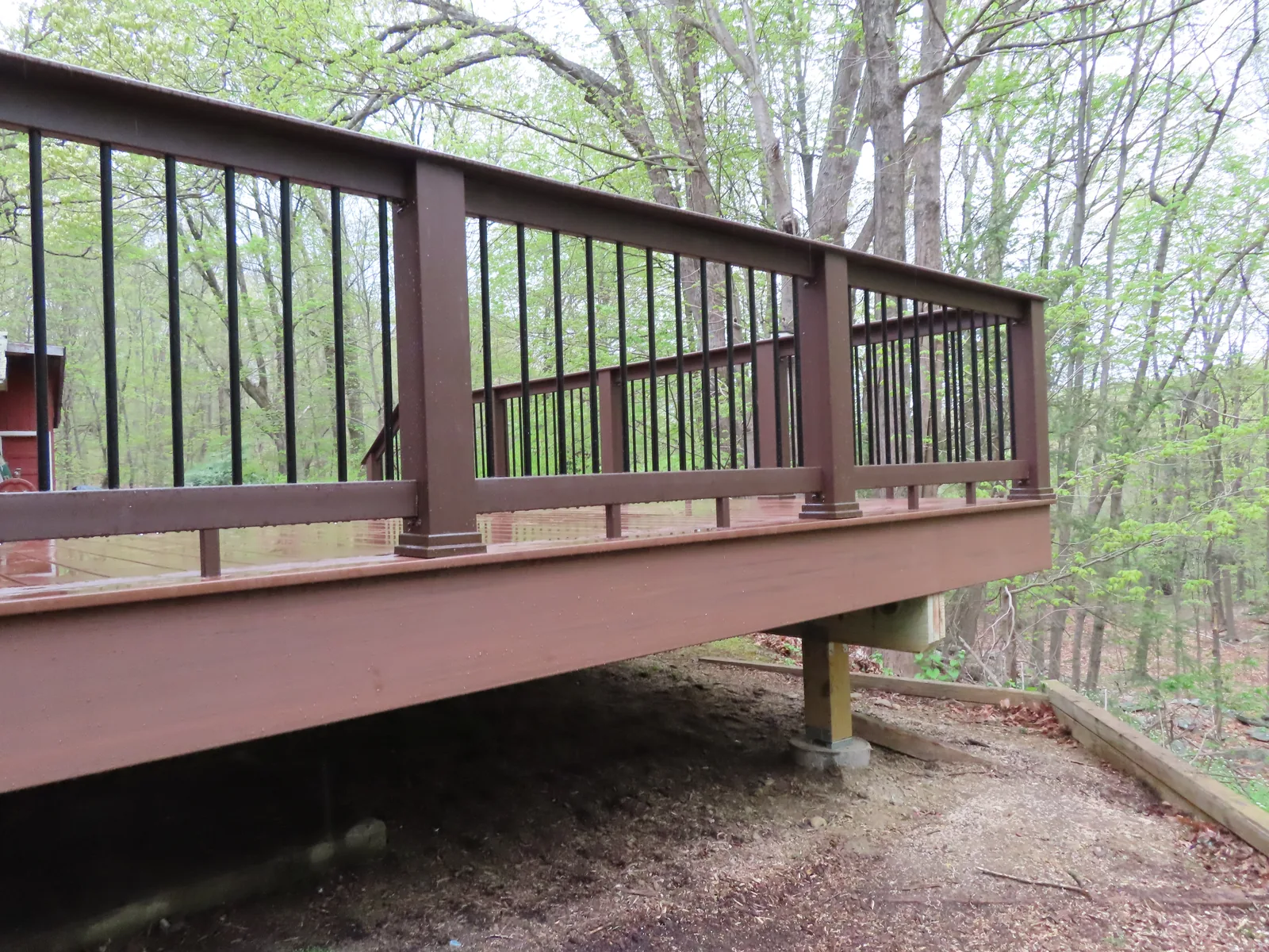 Elevated walkway and railing over the hillside in Putnam County, NY