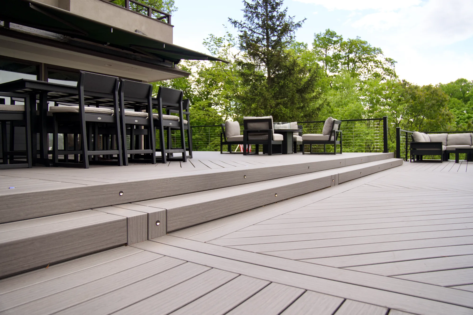 Trex deck stairs and railing engineered for Hudson Valley site conditions