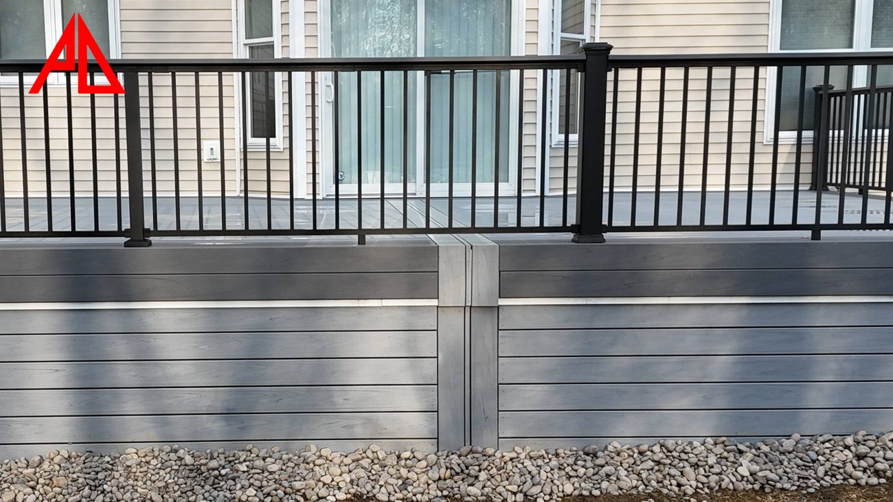 Clean Trex fascia detail with hidden fasteners — Pinnacle Decking Hudson Valley NY