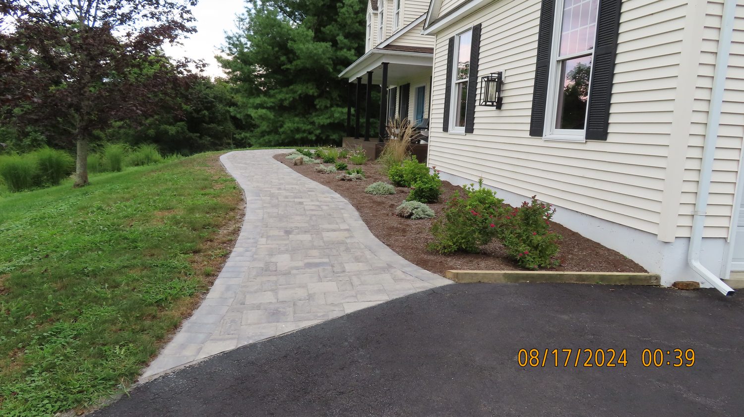 Curved paver walkway and landscape design — Pinnacle Decking Hudson Valley NY