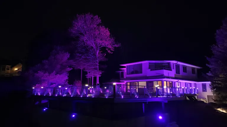 Finished deck/patio/lighting photo, flattened from Photoshop master
