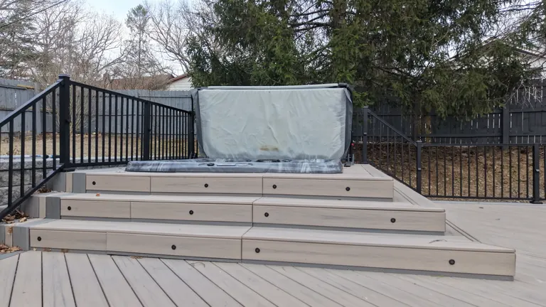 Finished deck/patio/lighting photo, flattened from Photoshop master