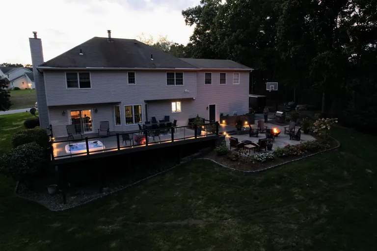 Finished deck/patio/lighting photo, flattened from Photoshop master