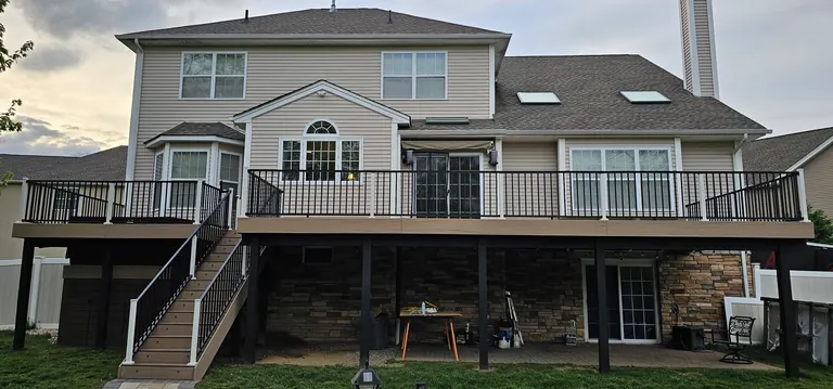 Finished deck/patio/lighting photo, flattened from Photoshop master