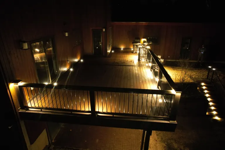 Finished deck/patio/lighting photo, flattened from Photoshop master