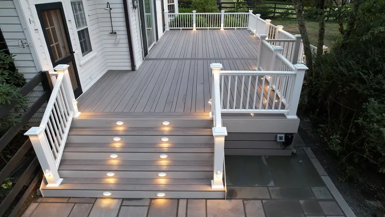Finished deck/patio/lighting photo, flattened from Photoshop master