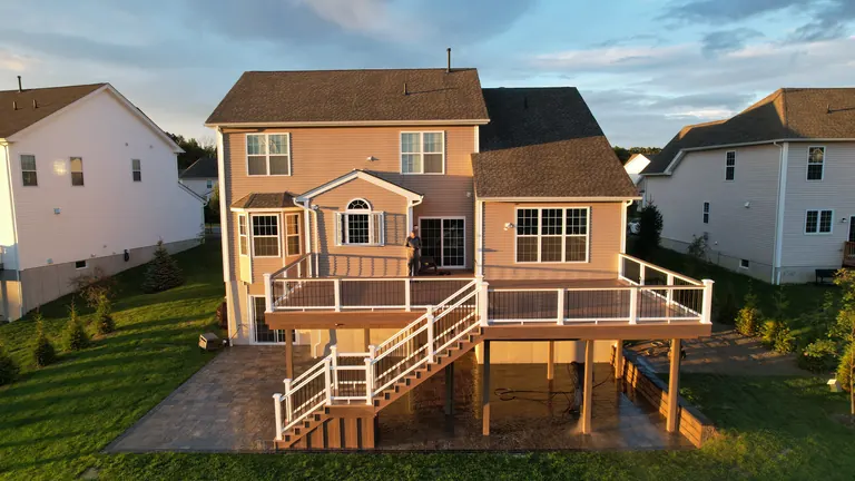 Finished deck/patio/lighting photo, flattened from Photoshop master